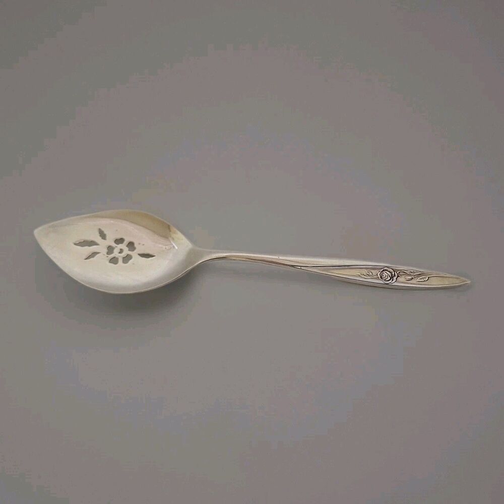 MORNING ROSE Oneida Community silverplate  Solid Pierced Pie Server
